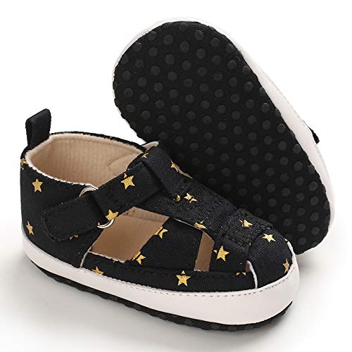 Zapatos Bebe Niño Primeros Pasos Verano Zapatillas Bebé Recién Nacido Negro 6-12 Meses