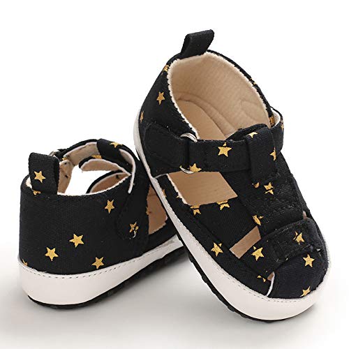 Zapatos Bebe Niño Primeros Pasos Verano Zapatillas Bebé Recién Nacido Negro 6-12 Meses