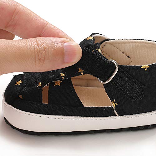 Zapatos Bebe Niño Primeros Pasos Verano Zapatillas Bebé Recién Nacido Negro 6-12 Meses