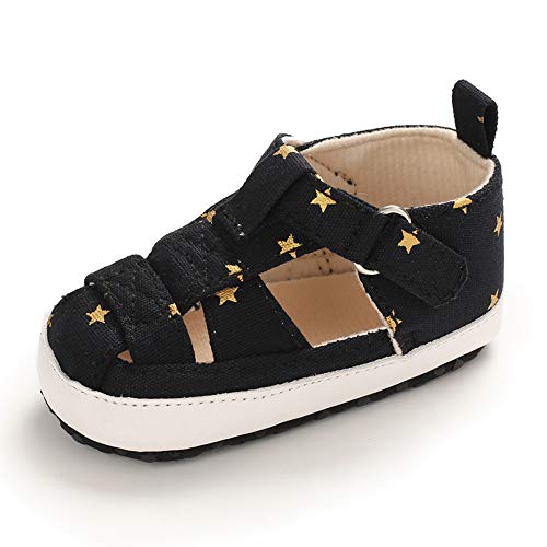 Zapatos Bebe Niño Primeros Pasos Verano Zapatillas Bebé Recién Nacido Negro 6-12 Meses