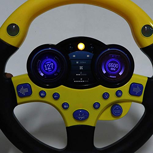 Zerodis- Volante de Juguete, copiloto Coche de Juguete con música y luz Niño Conducir Juguetes de Aprendizaje Regalo de educación para niños pequeños(Amarillo)