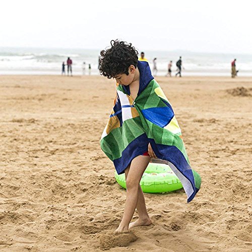 Zinsale Niños de Dibujos Animados de Playa con Capucha Toalla de Baño Poncho de Algodón Suave Manta de Albornoz de los Niños (Cocodrilo de Surf)