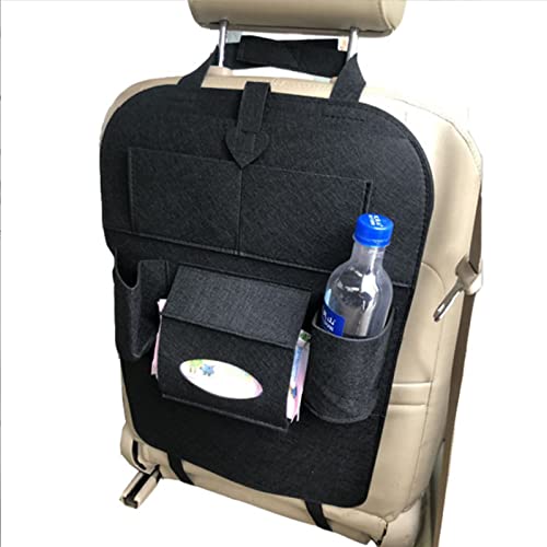 2 Piezas Organizador Coche, Bolsillo del Asiento Trasero, Protección Respaldo del Coche para Niños, Adecuado para el Asiento Trasero, Utilizado para Guardar Artículos(Negro)