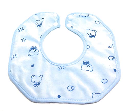 4 piezas de baberos bebe impermeables con dibujos para niños y niñas · baberos bebe recien nacido · baberos impermeables bebe denticion bebe · regalo recien nacido · bebe/baby 0-24 meses (Azul)