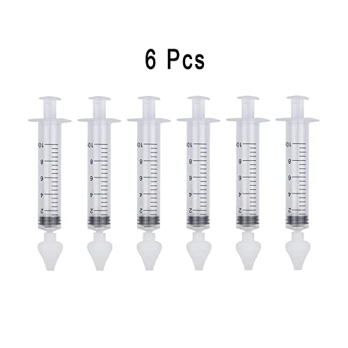 6 piezas Aspirador Nasal Bebé 10ML, Aolkee lavado nasal, Irrigador nasal profesional para bebés reutilizable, Limpiador de nariz portátil con punta de succión nasal de silicona, saca mocos para bebes