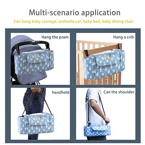 ACHANFLY Bolsos para Carritos de Bebe Bolso Organizador Silla Paseo Bebe Portátil Universal Impermeable Bolso Carro Bebe Pequeño para Cochecitos, Buggies y Asientos Traseros de Coches(38 * 14 * 14cm)