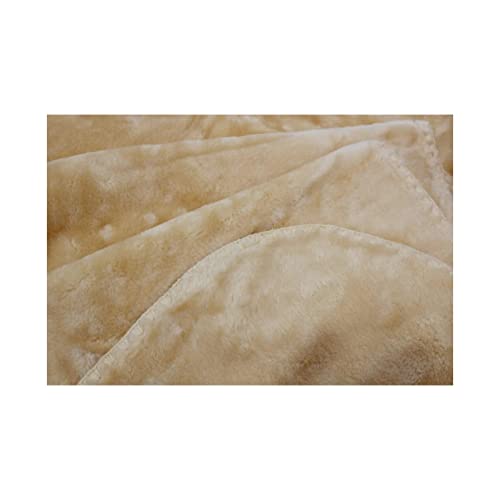 Acomoda Textil – Manta para Bebé, Manta Cuna 110x140 cm. Manta Bebé Raschel Bordado Osito, Cálida,Ligera y Suave. (Beige)