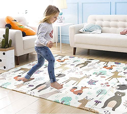 Alfombra de Juegos Reversible Colchoneta Infantil Plegable.Alfombra de Juegos de XPE, Colchoneta de Juegos Plegable, Alfombra de Doble Cara (Beige)