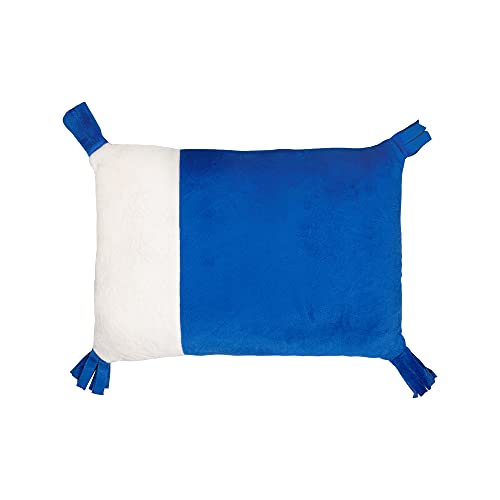 Almohada de cuna para bebé con suave textura de felpa - Cojín para bebé con decoración y formas de animales - Cómoda almohada de bebé para un descanso placentero (Mi Bebe Azul 35 x 25)