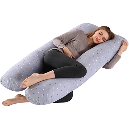 Almohada de Embarazo, Cómoda Almohada para Dormir de Maternidad en Forma de U con Funda de Almohada Lavable