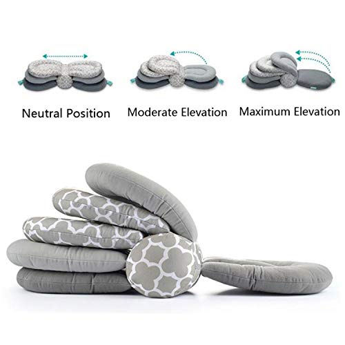 Almohada de lactancia multifunción maternidad lactancia almohada lactancia almohada bebé lactancia almohada bebé lactancia almohada posicionador ajustable altura gris