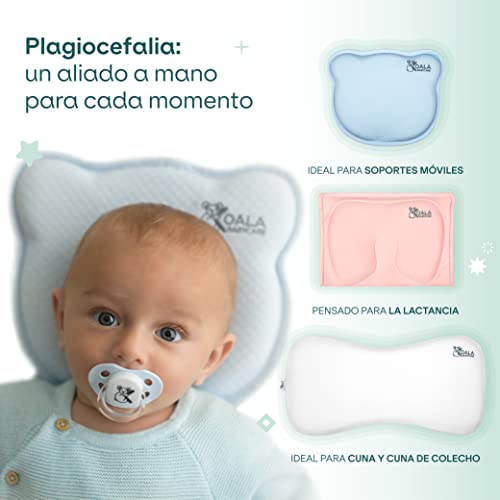 Almohada Plagiocefalia bebé de Lactancia Koala Babycare® de Memory Foam para Ayudar a prevenir y Tratar la plagiocefalia (Cabeza Plana) con Funda extraíble (con 2 Fundas de Almohada) - Rosa