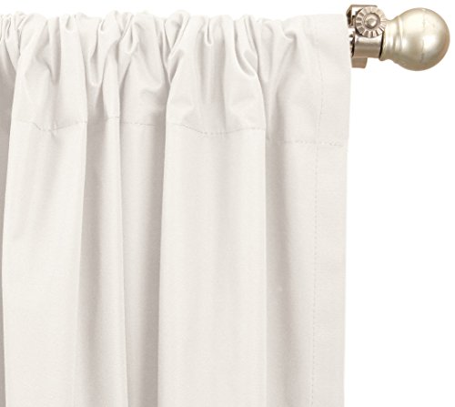 Amazon Basics - Cortinas opacas con aislamiento térmico y alzapaños, 1 unidad, 135 x 244 cm, beige