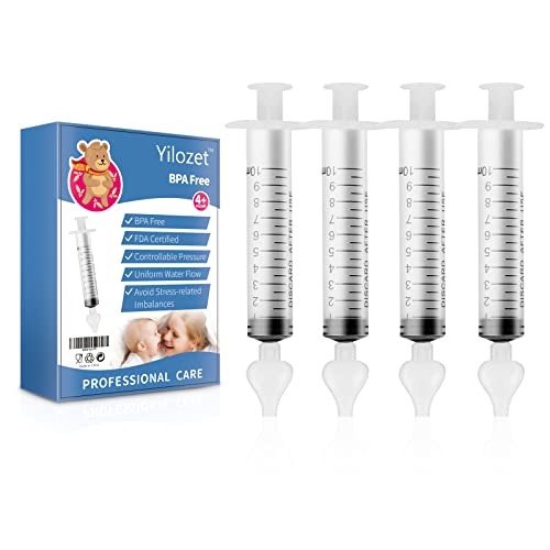 Aspiradore nasales 4 packs, No Tóxico Aspirador nasal Lavado Nasal Niños Reutilizable con Punta de Succión