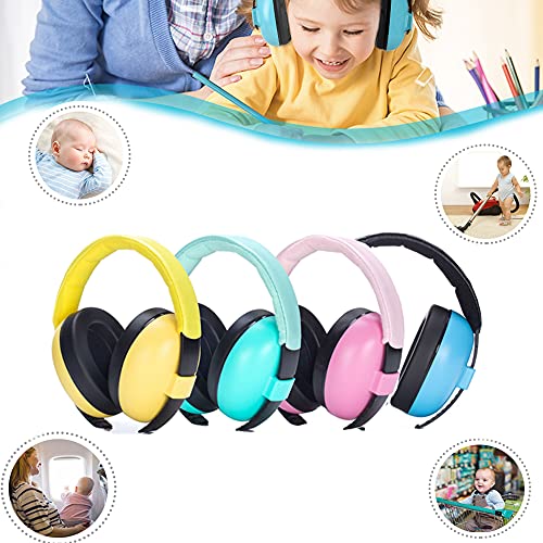 Auriculares para niños con cancelación de ruido y protección auditiva ajustable, orejeras de seguridad, reducción de ruido para 0-3 niños, rosa, Talla única