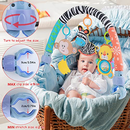 Baby Arch Juguetes para Cochecito de bebé Barra de Actividad con Clip en la Cuna, Barra de Actividades Musical sensorial para Colgar en la Cuna Juguetes móviles con sonajero para bebés