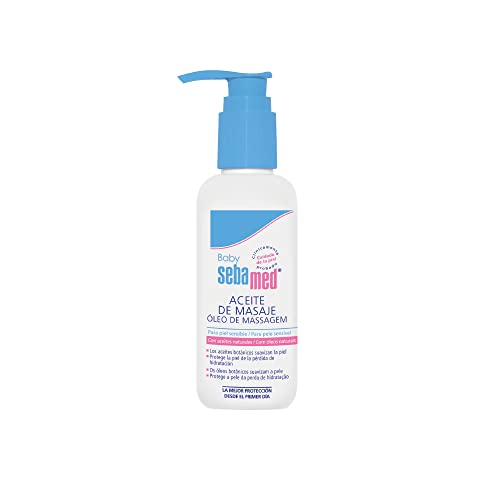 Baby Sebamed Aceite de masaje - 150ml Aceite de masaje hidratante para nutrir y calmar la delicada piel del bebé. Con aceites naturales.