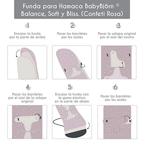 Babyline Boesgris - Funda para Hamaca Babybjörn Balance, Soft y Bliss (Estrella Gris), unisex