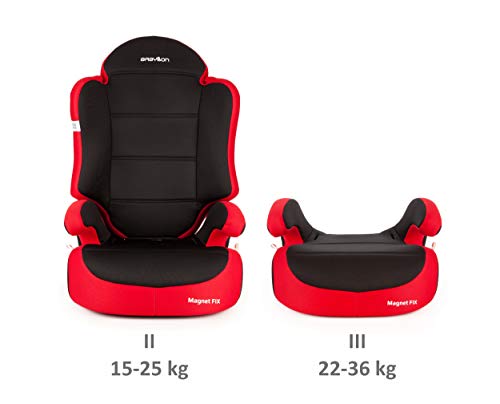 BABYLON silla coche grupo 2-3 Magnet Isofix. Alzador coche niño 15-36 kg (3 a 12 años). Silla coche grupo 2-3 isofix ECE R44/04 rojo