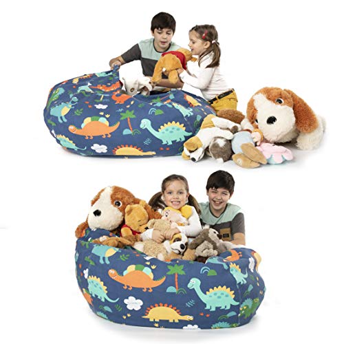 BANBALOO- Bolsa Puff XL para guardar juguetes de peluche-Saco almacenamiento para cojines y mantas convertible en sillón para niños- Organizador infantil.