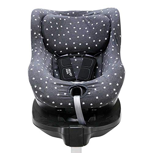 BAOBABS BCN - Funda para Silla de Coche Impermeable para Bebé | Dual Fix I Size Römer | Universal y Transpirable | Estampado Carbon & White Stars