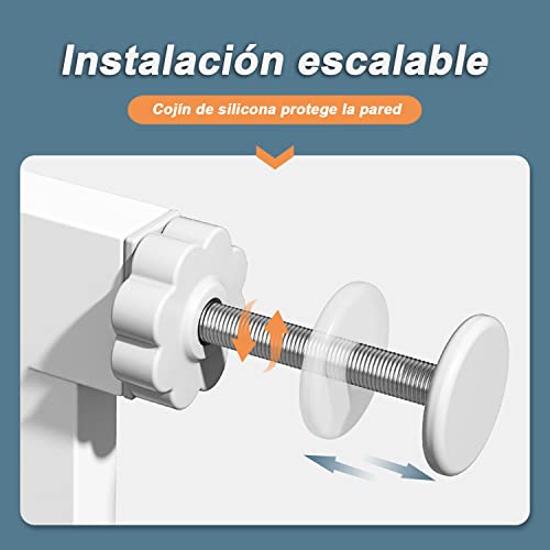 Barrera Seguridad Niños Escalera para Puertas y Pasillos Valla Seguridad Infantil Auto Close Pertas de Seguridad para Niños Puerta Seguridad Bebe para Perros y Bebé Barrera Puertas Blanco