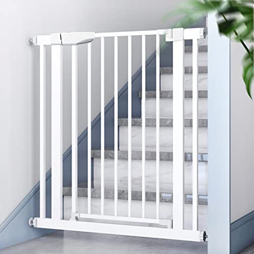 Barrera Seguridad Niños Escalera para Puertas y Pasillos Valla Seguridad Infantil Auto Close Pertas de Seguridad para Niños Puerta Seguridad Bebe para Perros y Bebé Barrera Puertas Blanco