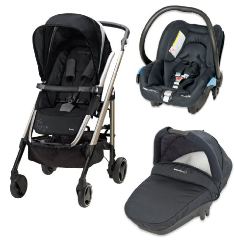 Bébé Confort Loola Excel Pack Trio - Cochecito combinado para bebés, colores diferentes negro Total black