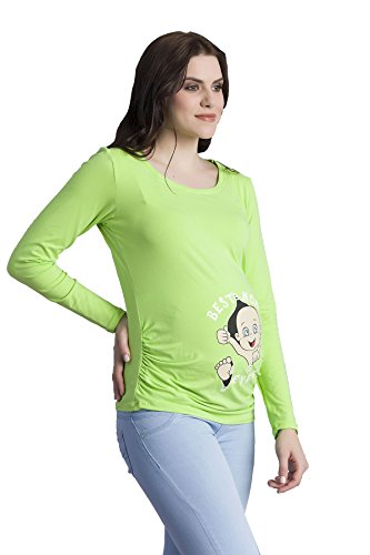 Best Mom Ever - Camiseta Divertido Estampada de Manga Larga Premamá para Mujer Embarazo Lactancia T-Shirt (Verde, Small)