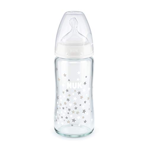 Biberón NUK First Choice+ de Cristal 240ml 0-6 meses Blanco