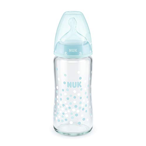 Biberón NUK First Choice+ de Cristal 240ml 0-6meses (Azul)