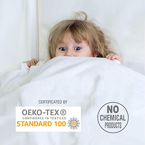 Bisoo 50x90 / 55x90 cm Compatible Kinderkraft Fabimax Etc - Set de 2 Sabanas Protectoras e Impermeables 2en1 - Sabana Bajera Minicuna + Protector Colchón Bebé - 100% Jersey Oeko-Tex (1 Blanco+1 Gris)