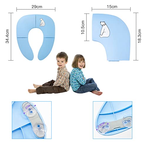 Bizcasa Niños Asientos para WC, Asiento de Inodoro Plegable, WC Portatil Niños, Reductor WC de Viajes Plegable, Portatil Asiento Inodoro Niños, Tapa plegable wc niños