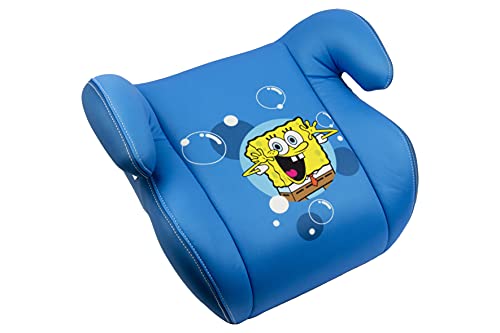 Bob Esponja - Alzador Asiento de coche para niños con funda extraíble de diseño, color azul