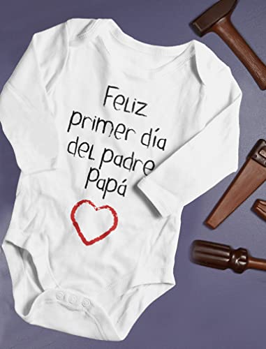 Body Bebe Papa Regalo Dia del Padre Bebe Dia del Padre Regalo para Futuro Papa 6M Blanco