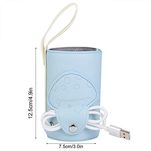 Bolso para calentar biberones Bolsa de leche, portátil USB Carga Calentador para calentar biberones Bebé Termostato de aislamiento para Leche de alimentación (Blue)