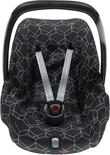 BriljantBaby DECO ** BabyFit 100% algodón Interlock Jersey ** Funda para Maxi-cosi Cabriofix, Pebble, Citi, Streety Fix etc. (Deco Anthrazit)