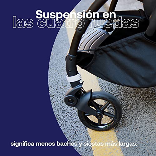 Bugaboo Bee 6, Nuestro Mejor Cochecito de Ciudad, Tamaño Pequeño y Diseño Compacto, Ligero, Pliegue a una Mano, Chasis Negro y Capota Negra para el Sol