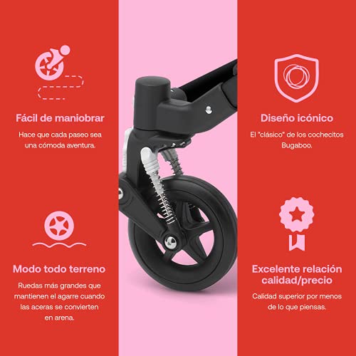 Bugaboo Cameleon 3 Plus, Cochecito 2 en 1 Fácil y Versátil: Cochecito, Carrito Confort y Carricoche, Chasis de Aluminio y Capota Negra para el Sol