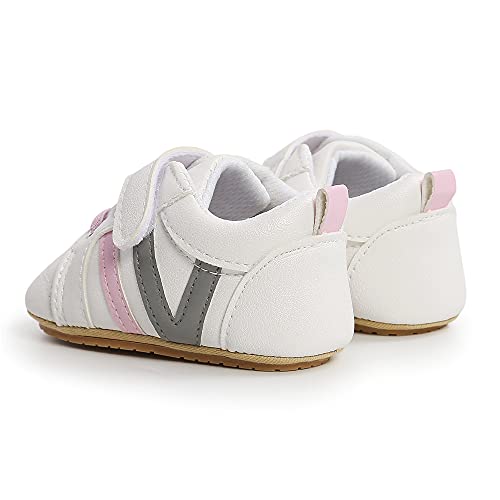 Cheerful Mario Primeros Pasos para Bebé Niños Niñas Zapatos Gateo Bebé Infantiles Zapatillas de Cuero Niños Pequeños Rosa 3-6 Meses