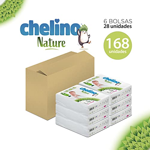 Chelino Nature Pañal Infantil Talla 2 (3-6 kg), 168 Pañales