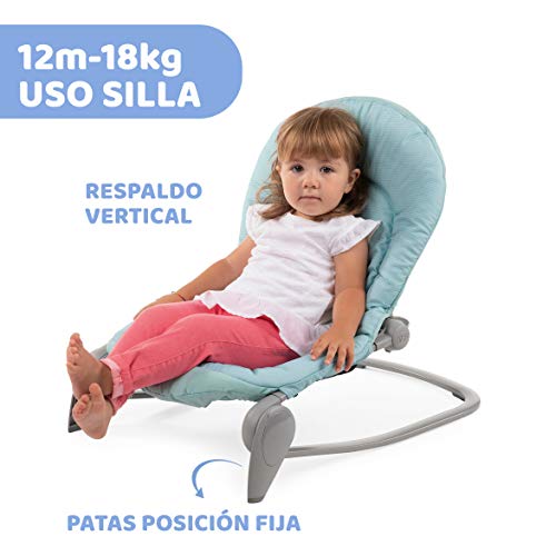 Chicco Balloon Hamaca Bebé Evolutiva de 0 Meses a 18 kg, Balancín Bebé con Función de Silla, Respaldo Reclinable, Cierre Compacto, Vibración, Juguete Electrónico, Luces y Sonidos, Rana (Froggy)