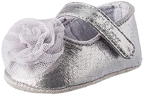 Chicco Bebe'/Ballerina Nora per neonata, Zapatos Tipo Ballet Bebé-Niñas, Plateado, 16 EU