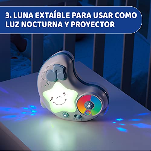 Chicco Enjoy Colours, Gimnasio para Bebés 3en1 Azul, Juguete Multifunción Electrónico con Alfombra de Juegos, Estrella Proyector, Luz Nocturna Extraíble y Música Relajante – Juguetes Bebé 0+ Meses