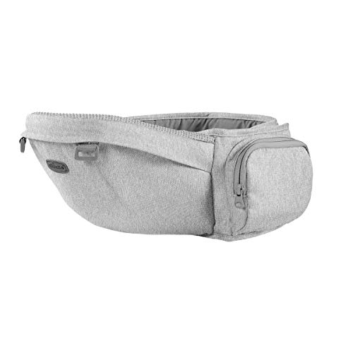 Chicco Hip Seat Mochila Portabebés desde 0 Meses hasta 15 kg – Mochila para Bebé Multifunción 3 en 1 con Base Rígida, Hombreras Acolchadas y Capucha Protectora, 8 Posiciones, Gris (Titanium)