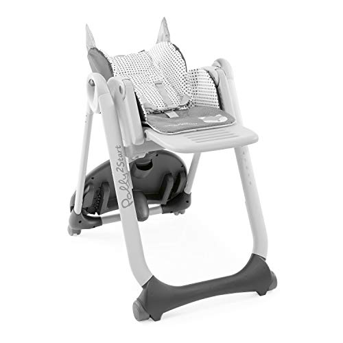 Chicco Polly 2 Start - Silla alta para bebé de 3 años (15 kg), ajustable, 4 ruedas, respaldo totalmente reclinable en el sillón y cierre compacto - foxy