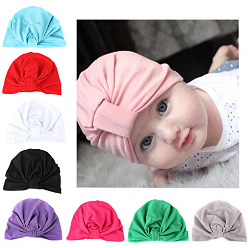 CHSEEA 10PCS Niños Sombrero Beanie Gorras Elásticas Caliente de Punto Arco Venda De Pelo Bebe Vinchas Diadema Turbante Cintas para El Pelo Niñas Accesorios para El Cabello #2