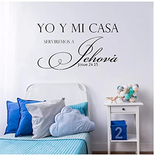 Citas en español Tatuajes de pared YO Y MI CASA Pegatinas de pared Vinilo tallado con letras Papel tapiz Decoración para el hogar Sala de estar Cocina Dormitorio 43cm X 24cm