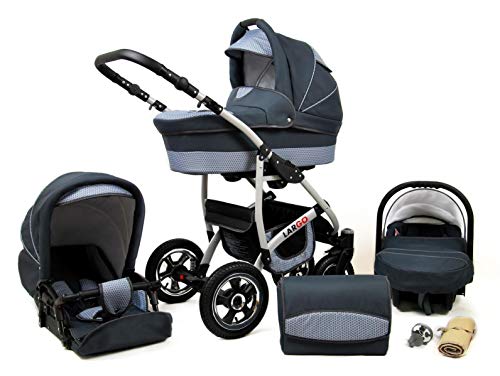 Cochecito de bebe 3 en 1 2 en 1 Trio Isofix silla de paseo New L-GO 2 by SaintBaby Magic Grey 2in1 sin Silla de coche