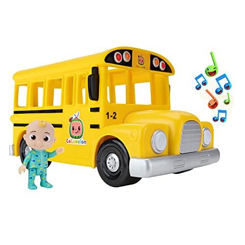 Cocomelon: Autobús Musical del Cole CoComelon con Figura de JJ (Bandai WT80113)